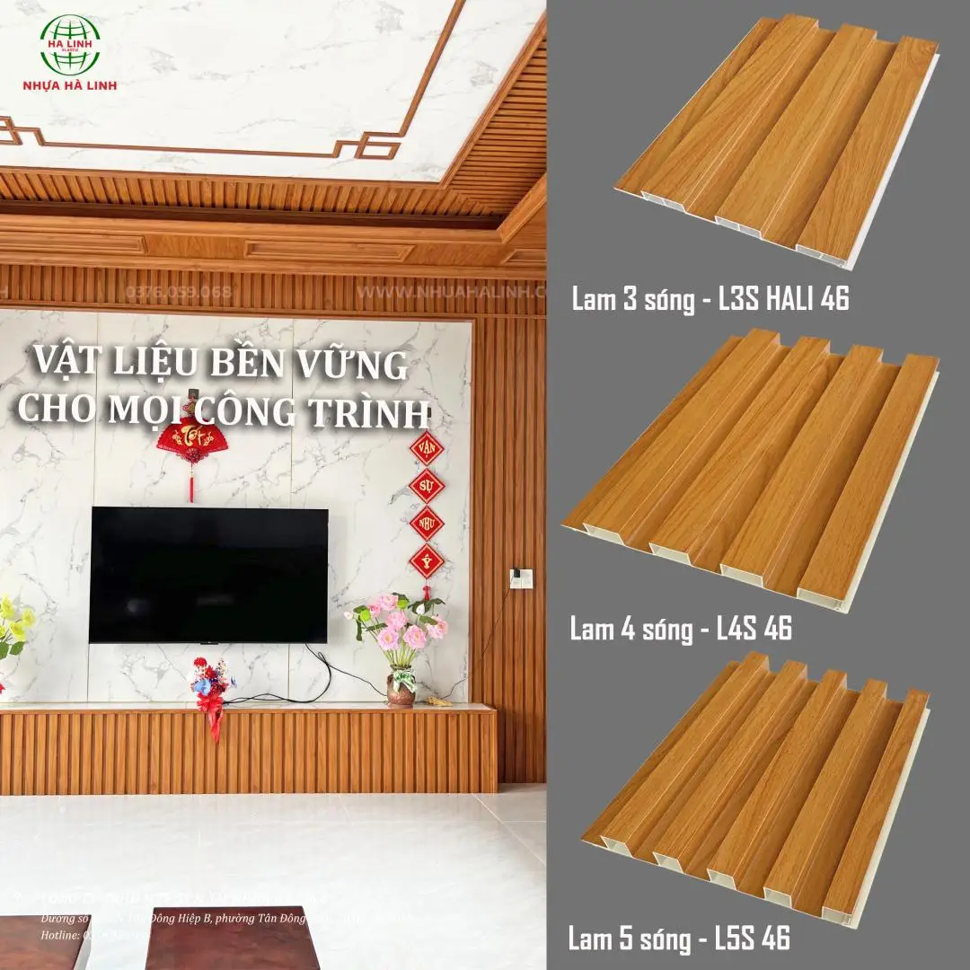 Tấm ốp Lam sóng - Nhựa Hà Linh