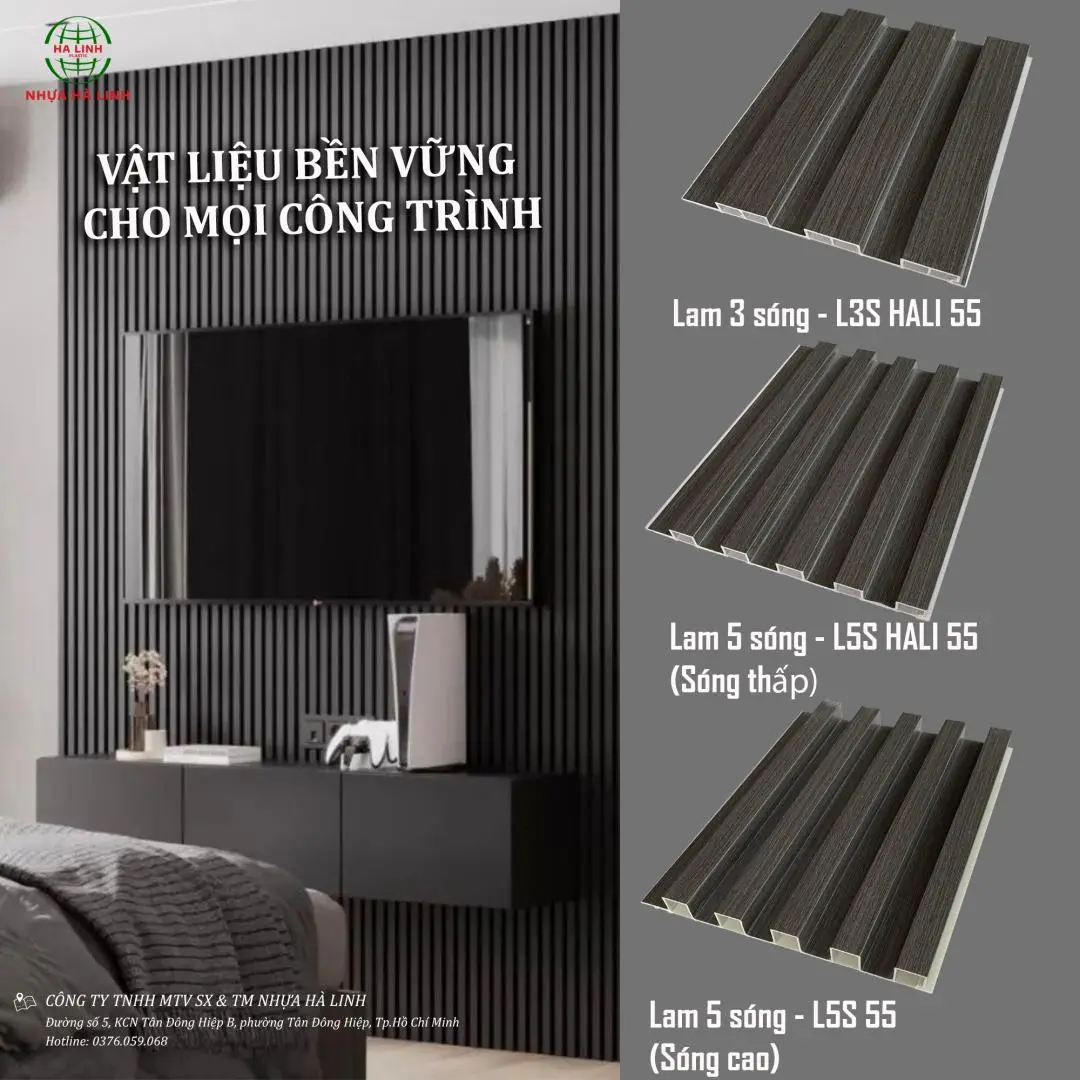 Tấm ốp Lam sóng - Nhựa Hà Linh