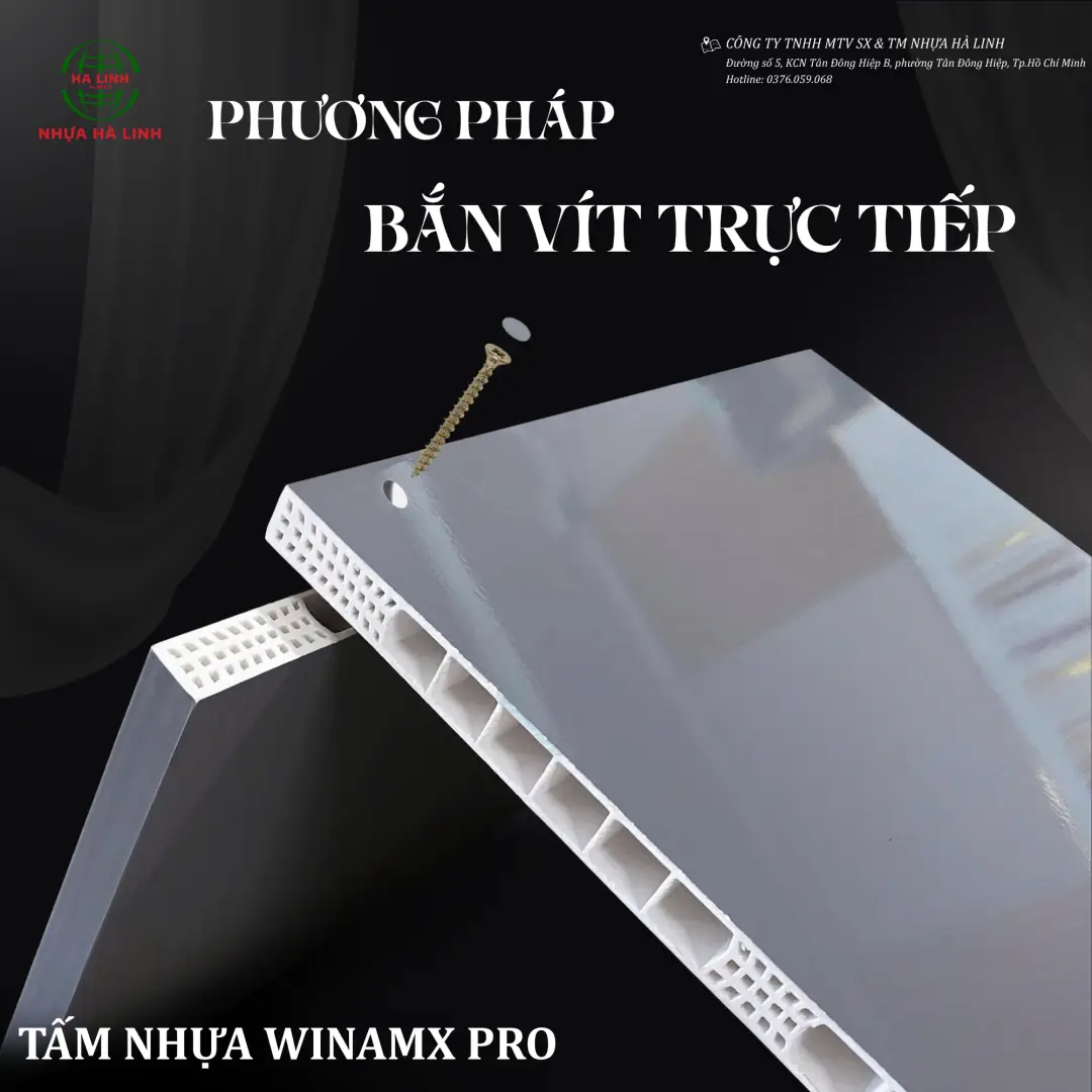 Phương pháp thi công tấm nhựa Winmax pro - Bắn vít trực tiếp