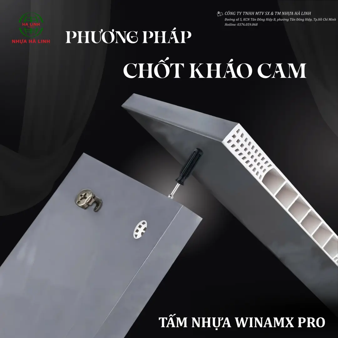 Phương pháp thi công tấm nhựa Winmax pro - Chốt khoá cam