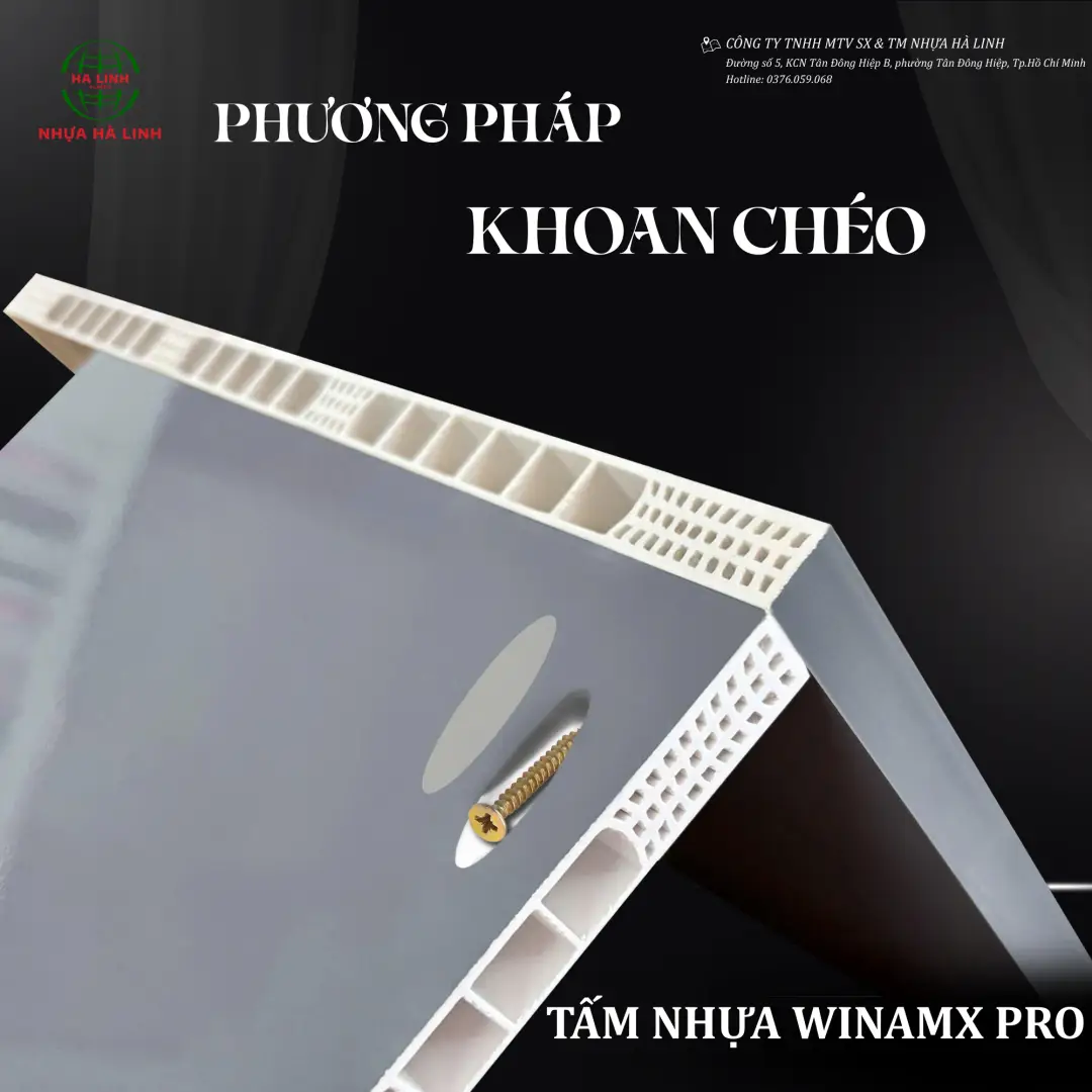 Phương pháp thi công tấm nhựa Winmax pro - Khoan chéo
