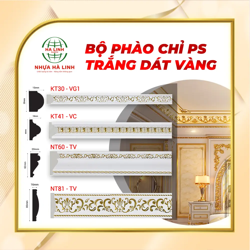 TRẮNG HOA VĂN DÁT VÀNG