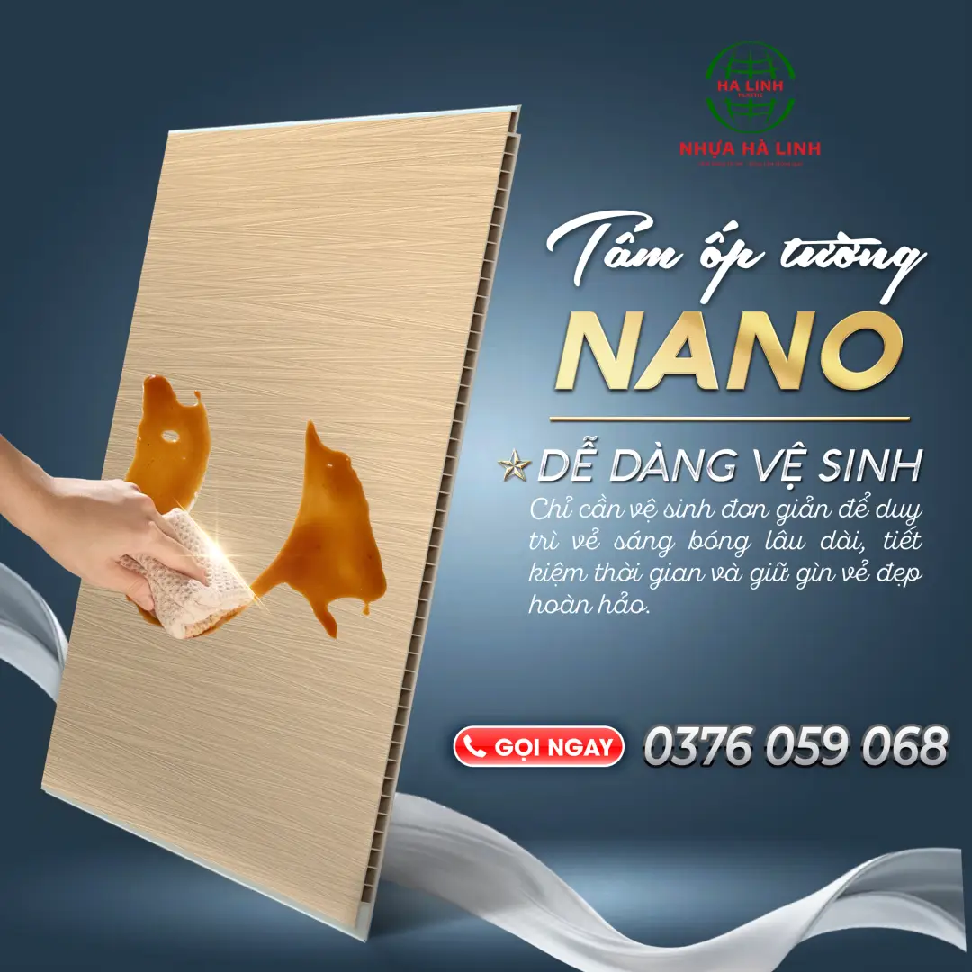 Tấm ốp Nano - Dễ dàng vệ sinh
