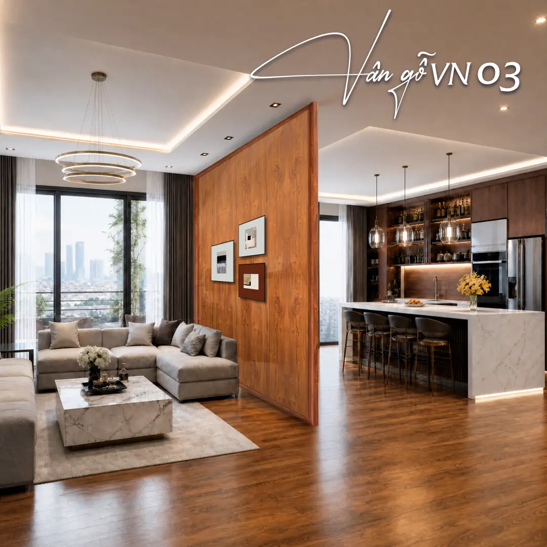 Tấm Vách Ngăn 2 Mặt - Vân Gỗ VN03