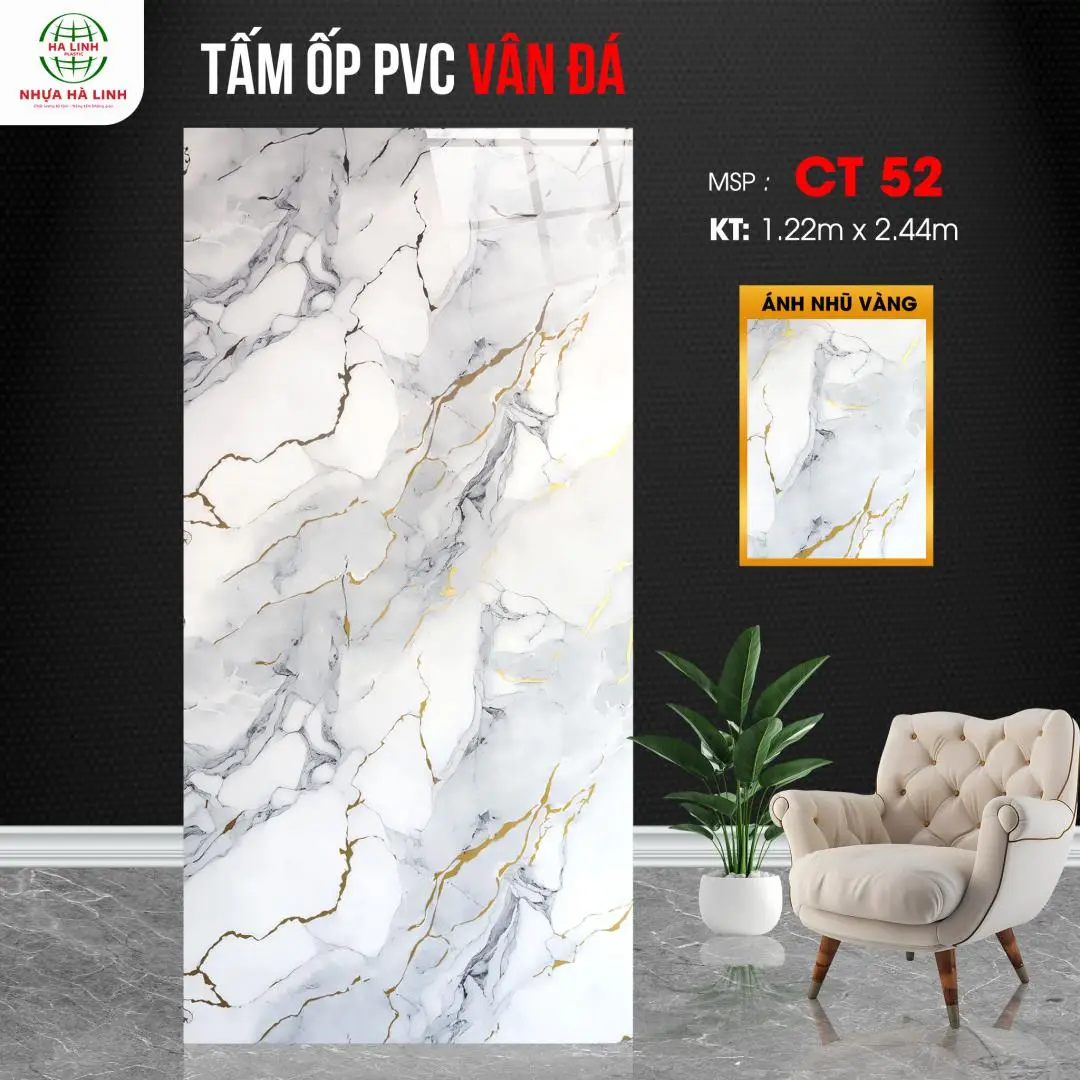 Tấm ốp PVC vân đá CT52